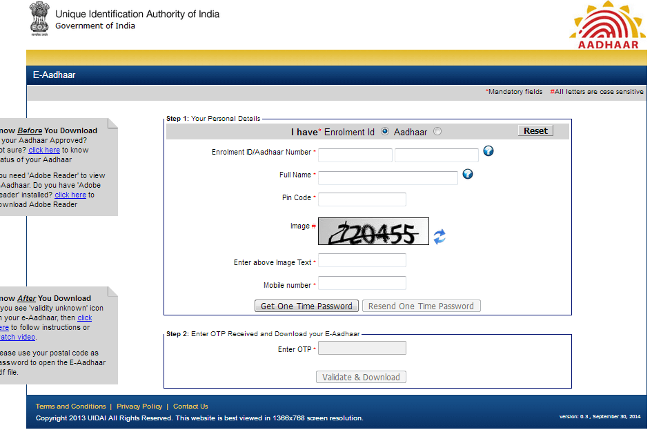 download aadhaar card uidai.gov.in