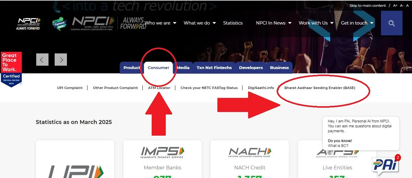 NPCI DBT status Bharat Aadhaar Seeding Enabler Aadhaar DBT status check